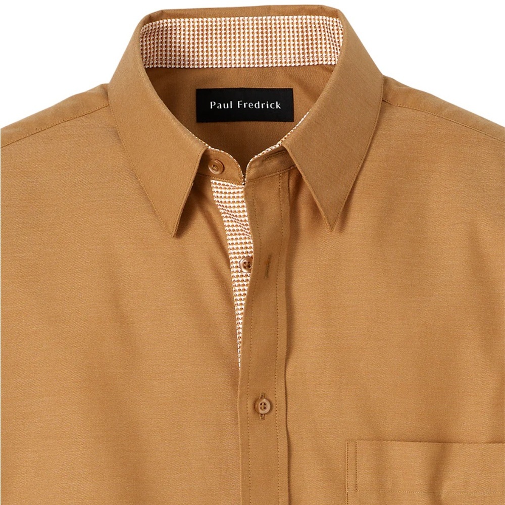 NWT Paul Fredrick Light Rust Cotton Button Down Classic Fit, Size Small - Picture 2 of 13